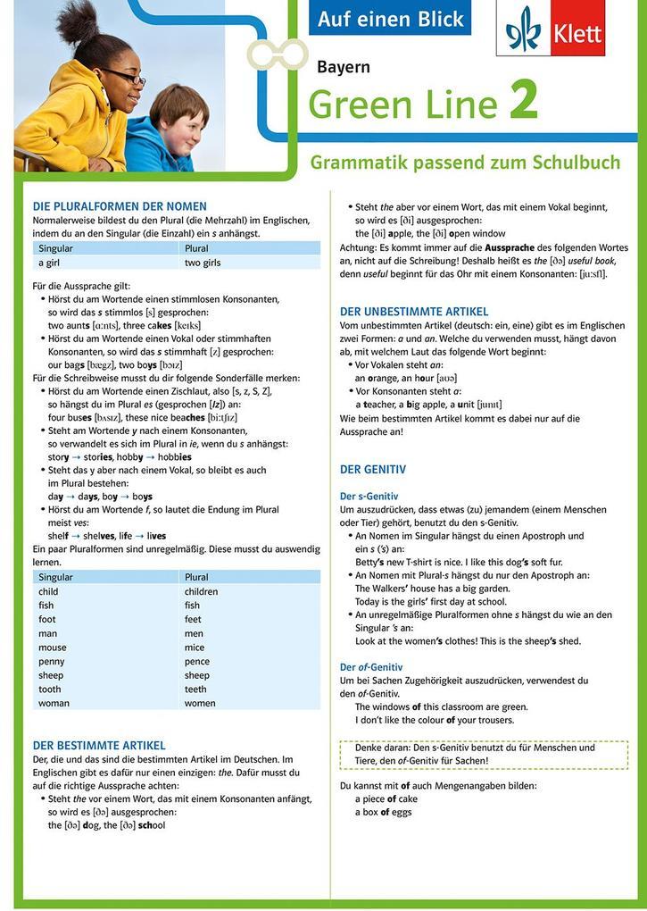 hugendubel Green Line 2 Bayern Klasse 6 - Auf einen Blick. Grammatik passend zum Schulbuch - Klappkarte (6 Seiten) bei. Online bestellen oder in der Filiale abholen