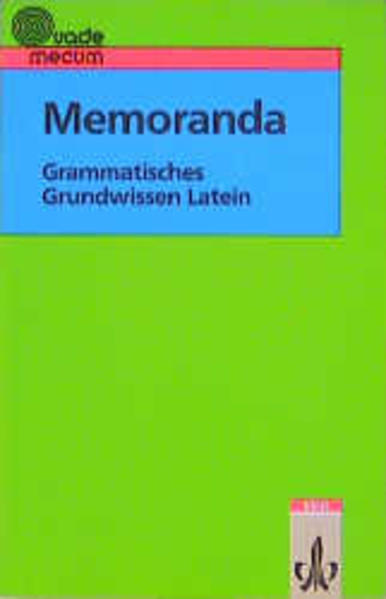hugendubel Thomas Meyer: Memoranda. Grammatisches Grundwissen Latein bei. Online bestellen oder in der Filiale abholen