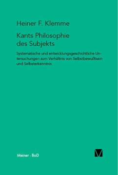 buecher Kants Philosophie des Subjekts (eBook PDF) von Heiner F. Klemme - bücher.de