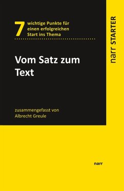 buecher Vom Satz zum Text (eBook PDF) von Albrecht Greule - bücher.de